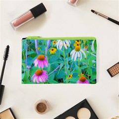 White And Purple Coneflowers And Yellow Rudbeckia Cosmetic Bag (xs) by myrubiogarden