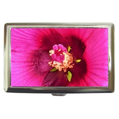 Deep Pink And Crimson Hibiscus Flower Macro Cigarette Money Case by myrubiogarden