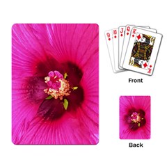 Deep Pink And Crimson Hibiscus Flower Macro Playing Cards Single Design