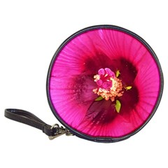 Deep Pink And Crimson Hibiscus Flower Macro Classic 20-cd Wallets by myrubiogarden