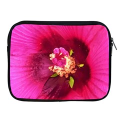 Deep Pink And Crimson Hibiscus Flower Macro Apple Ipad 2/3/4 Zipper Cases by myrubiogarden