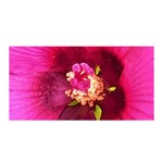 Deep Pink And Crimson Hibiscus Flower Macro Satin Wrap Front