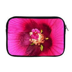 Deep Pink And Crimson Hibiscus Flower Macro Apple Macbook Pro 17  Zipper Case by myrubiogarden