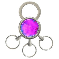 Psychedelic Purple Garden Milkweed Flower 3-ring Key Chains by myrubiogarden