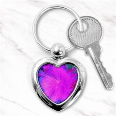 Psychedelic Purple Garden Milkweed Flower Key Chains (heart)  by myrubiogarden