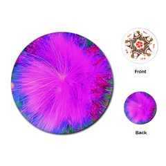 Psychedelic Purple Garden Milkweed Flower Playing Cards (round)