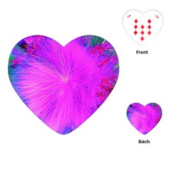 Psychedelic Purple Garden Milkweed Flower Playing Cards (heart)