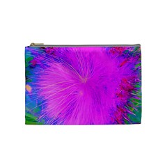 Psychedelic Purple Garden Milkweed Flower Cosmetic Bag (medium) by myrubiogarden