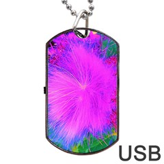 Psychedelic Purple Garden Milkweed Flower Dog Tag Usb Flash (one Side) by myrubiogarden