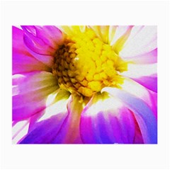 Purple, Pink And White Dahlia With A Bright Yellow Center Small Glasses Cloth (2-Side)