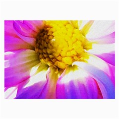 Purple, Pink And White Dahlia With A Bright Yellow Center Large Glasses Cloth