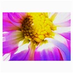 Purple, Pink And White Dahlia With A Bright Yellow Center Large Glasses Cloth Front