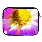 Purple, Pink And White Dahlia With A Bright Yellow Center Apple iPad 2/3/4 Zipper Cases Front