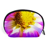 Purple, Pink And White Dahlia With A Bright Yellow Center Accessory Pouch (Large) Front