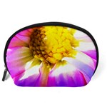 Purple, Pink And White Dahlia With A Bright Yellow Center Accessory Pouch (Large) Back