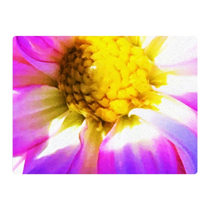 Purple, Pink And White Dahlia With A Bright Yellow Center Double Sided Flano Blanket (Mini) 