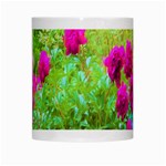 Impressionistic Purple Peonies With Green Hostas White Mugs Center