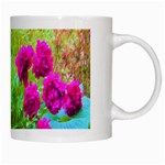 Impressionistic Purple Peonies With Green Hostas White Mugs Right