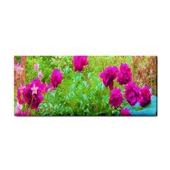 Impressionistic Purple Peonies With Green Hostas Hand Towel