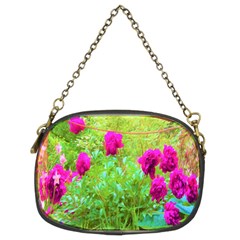 Impressionistic Purple Peonies With Green Hostas Chain Purse (two Sides) by myrubiogarden