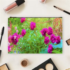 Impressionistic Purple Peonies With Green Hostas Cosmetic Bag (large) by myrubiogarden