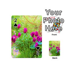 Impressionistic Purple Peonies With Green Hostas Playing Cards 54 (mini)