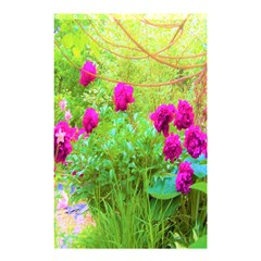 Impressionistic Purple Peonies With Green Hostas Shower Curtain 48  X 72  (small)  by myrubiogarden