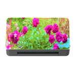 Impressionistic Purple Peonies With Green Hostas Memory Card Reader with CF Front