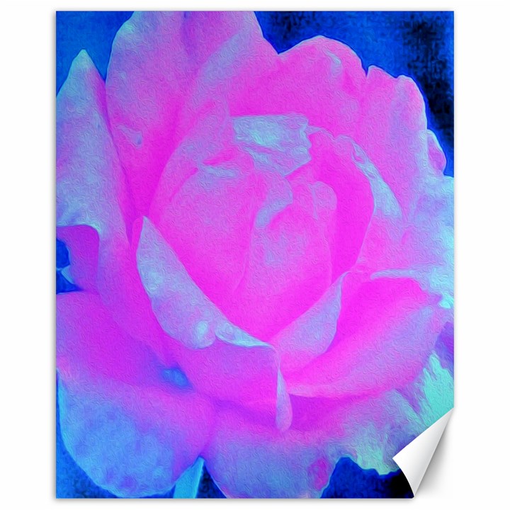 Beautiful Pastel Pink Rose With Blue Background Canvas 16  x 20 