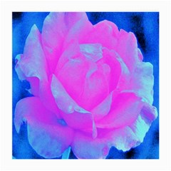 Beautiful Pastel Pink Rose With Blue Background Medium Glasses Cloth (2-side) by myrubiogarden