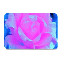 Beautiful Pastel Pink Rose With Blue Background Plate Mats by myrubiogarden