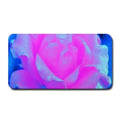 Beautiful Pastel Pink Rose With Blue Background Medium Bar Mats by myrubiogarden