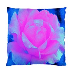 Beautiful Pastel Pink Rose With Blue Background Standard Cushion Case (two Sides) by myrubiogarden