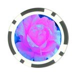 Beautiful Pastel Pink Rose With Blue Background Poker Chip Card Guard (10 pack) Front