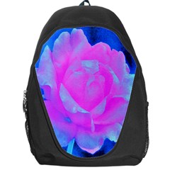 Beautiful Pastel Pink Rose With Blue Background Backpack Bag by myrubiogarden