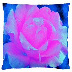 Beautiful Pastel Pink Rose With Blue Background Standard Flano Cushion Case (two Sides) by myrubiogarden