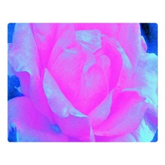 Beautiful Pastel Pink Rose With Blue Background Double Sided Flano Blanket (large)  by myrubiogarden