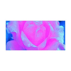 Beautiful Pastel Pink Rose With Blue Background Yoga Headband by myrubiogarden