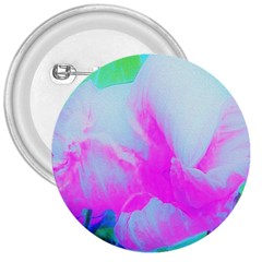 Abstract Pink Hibiscus Bloom With Flower Power 3  Buttons by myrubiogarden