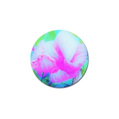 Abstract Pink Hibiscus Bloom With Flower Power Golf Ball Marker by myrubiogarden