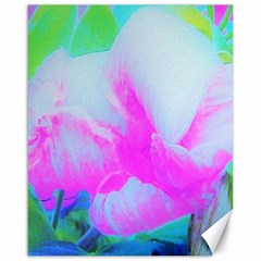 Abstract Pink Hibiscus Bloom With Flower Power Canvas 16  X 20  by myrubiogarden