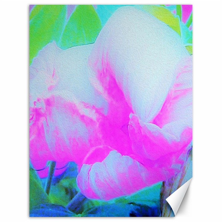 Abstract Pink Hibiscus Bloom With Flower Power Canvas 18  x 24 