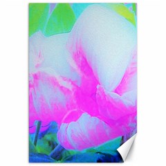 Abstract Pink Hibiscus Bloom With Flower Power Canvas 20  X 30  by myrubiogarden