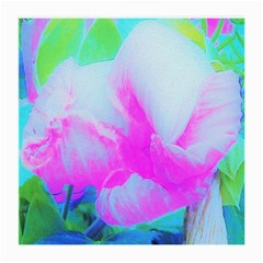 Abstract Pink Hibiscus Bloom With Flower Power Medium Glasses Cloth by myrubiogarden