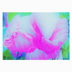 Abstract Pink Hibiscus Bloom With Flower Power Large Glasses Cloth (2-side) by myrubiogarden