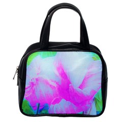 Abstract Pink Hibiscus Bloom With Flower Power Classic Handbag (one Side) by myrubiogarden