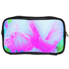 Abstract Pink Hibiscus Bloom With Flower Power Toiletries Bag (two Sides) by myrubiogarden