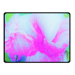 Abstract Pink Hibiscus Bloom With Flower Power Fleece Blanket (small) by myrubiogarden