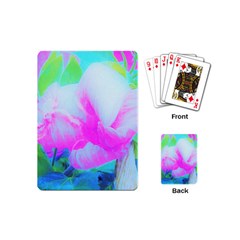 Abstract Pink Hibiscus Bloom With Flower Power Playing Cards (mini)