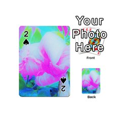 Abstract Pink Hibiscus Bloom With Flower Power Playing Cards 54 (mini)